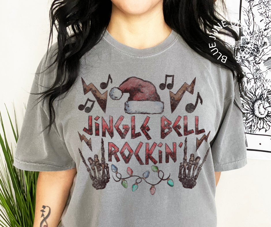 Jingle Bell Rockin' | Comfort Colors® Skeleton Christmas Tee