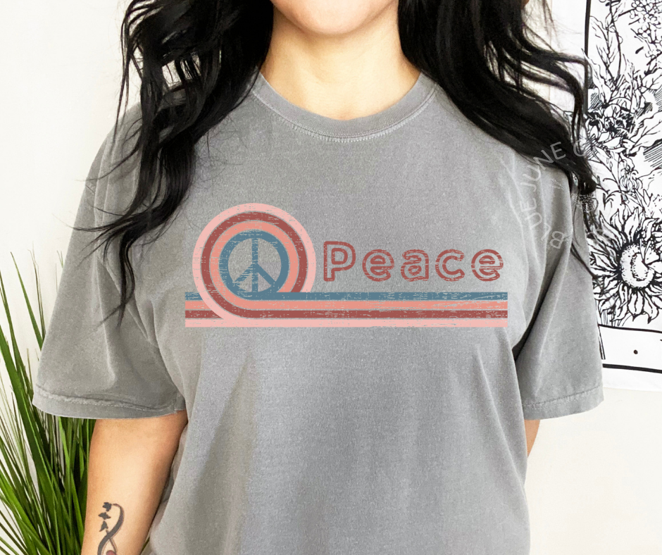 Retro Peace Tee | Comfort Colors® Vintage Style Hippie Tee
