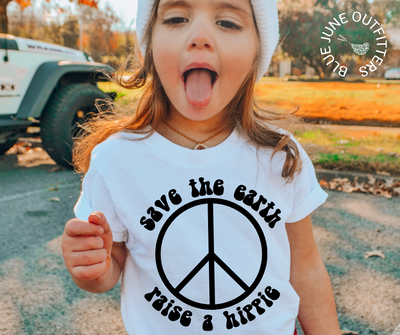 Save The Earth Raise A Hippie | Trendy Toddler Tee