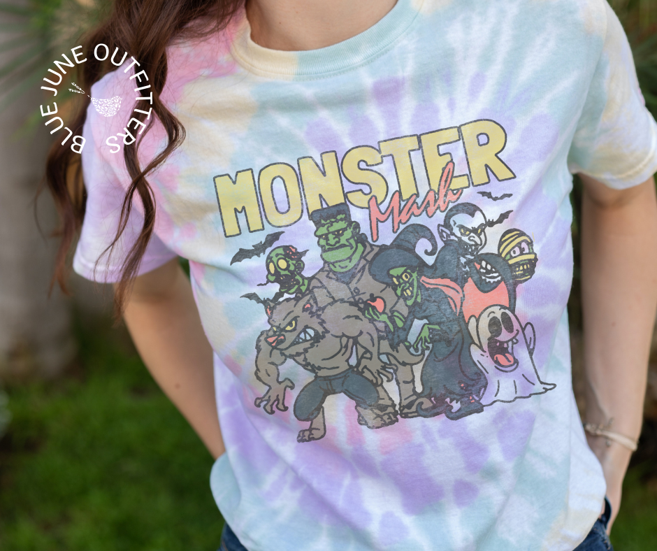Retro Monster Mash | Tie Dye Halloween Tee