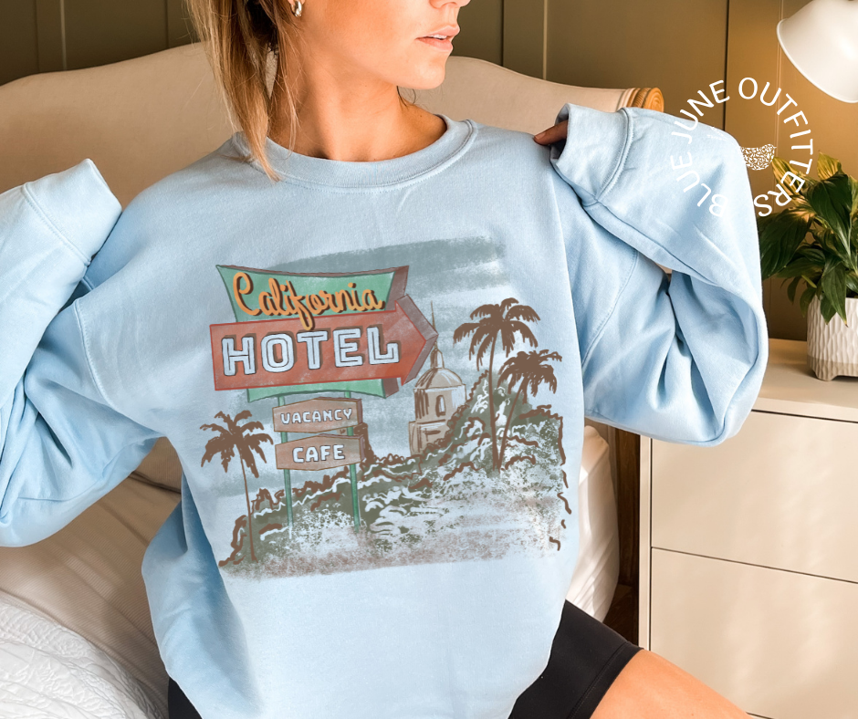 Retro California Hotel Crewneck Sweatshirt