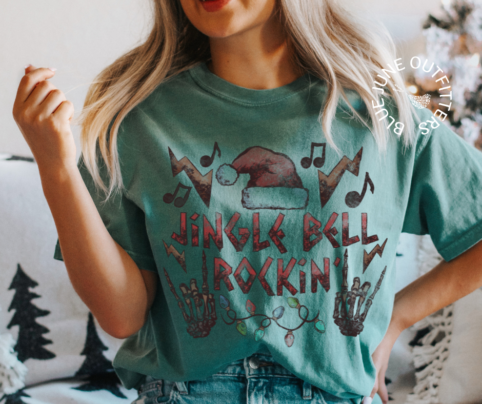 Jingle Bell Rockin' | Comfort Colors® Skeleton Christmas Tee