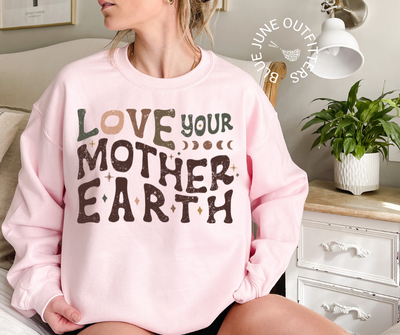 Love Your Mother Earth | Hippie Crewneck Sweatshirt