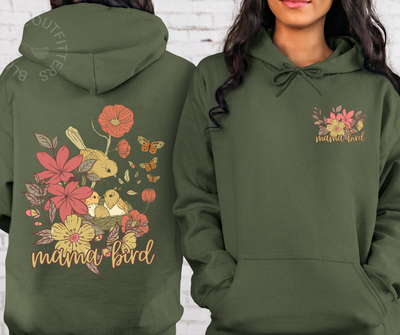 Mama Bird Boho Hoodie | Hippie Mama Hooded Sweatshirt