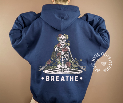 Breathe | Unisex Meditating Skeleton Hoodie