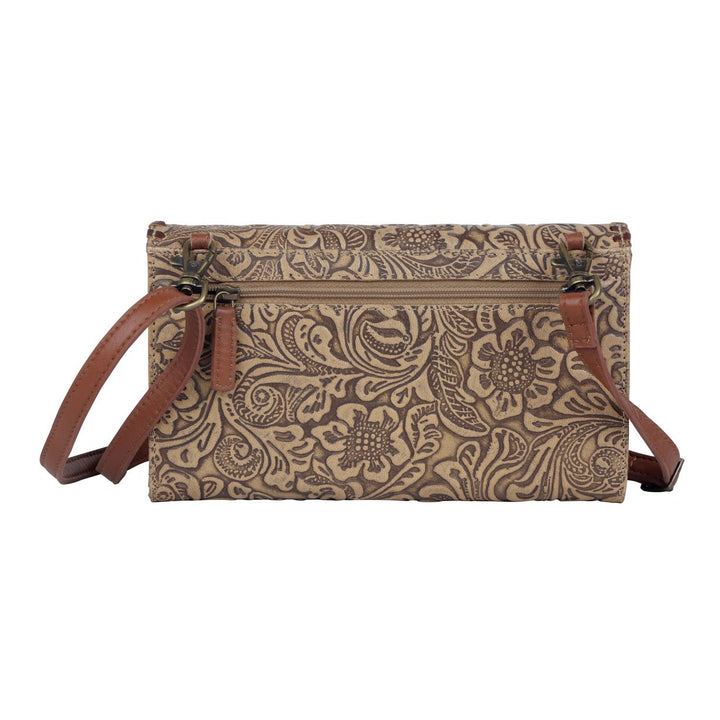 Hand Tooled Leather Wallet | Deep Olive Myra Bag Wallet