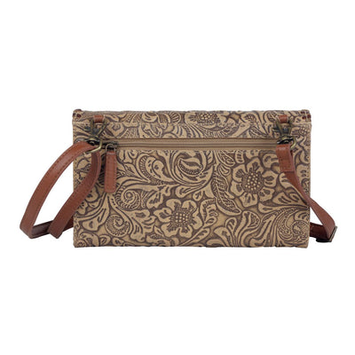 Hand Tooled Leather Wallet | Deep Olive Myra Bag Wallet