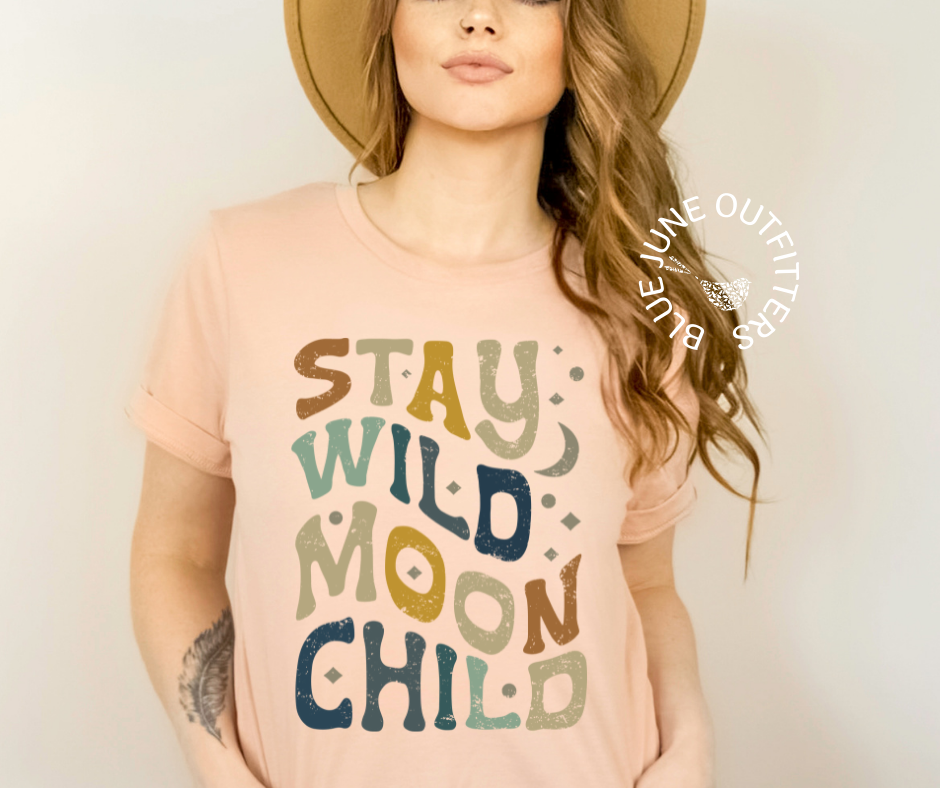 Stay Wild Moon Child | Retro Hippie Unisex Tee