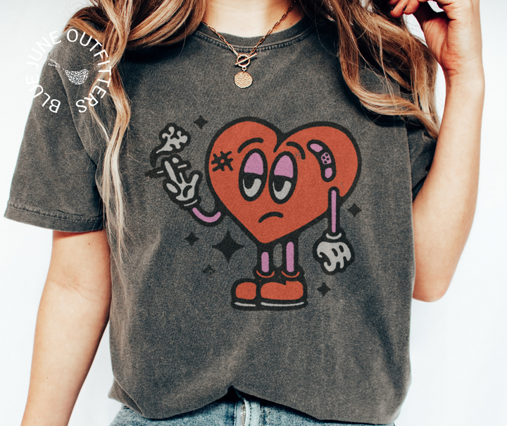 Retro Smoking Broken Heart | Comfort Colors® Valentine's Tee