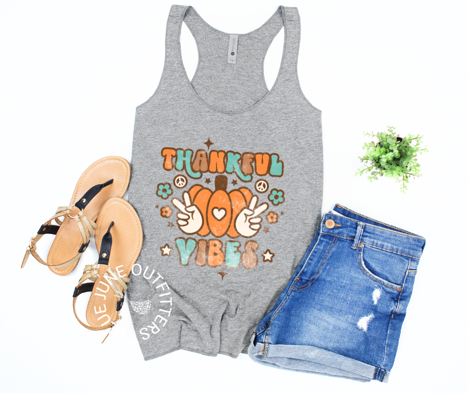 Retro Thankful Vibes | Women's Thanksgiving Tank