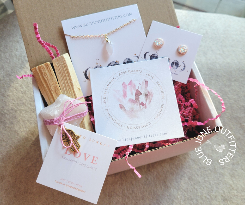 Rose Quartz Love Themed Gift Box