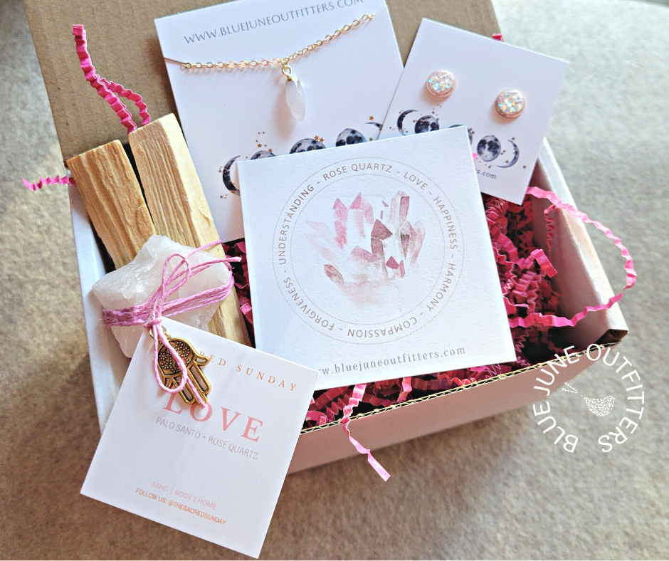 Rose Quartz Love Themed Gift Box