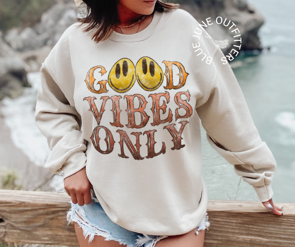 Good Vibes Only | 90's Vibes Crewneck Sweatshirt