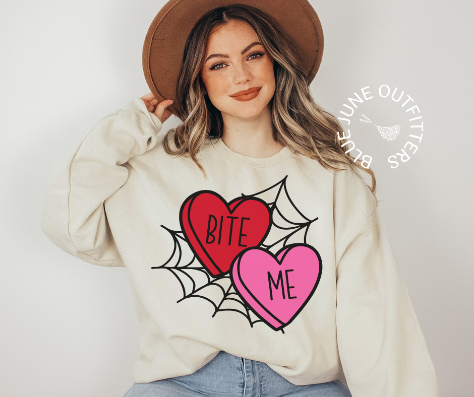 Bite Me Candy Hearts | Funny Valentine Sweatshirt