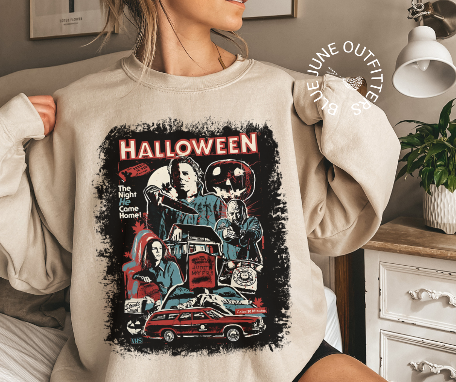 The Night He Came Home | Vintage Inspired Halloween Sweatshirt