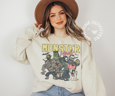 Retro Monster Mash | Halloween Crewneck Sweatshirt