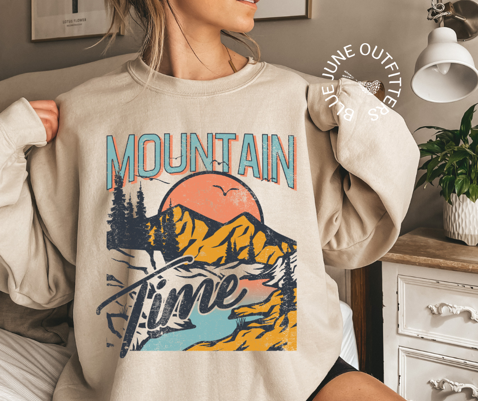 Mountain Time | Nature Lover Crewneck Sweatshirt