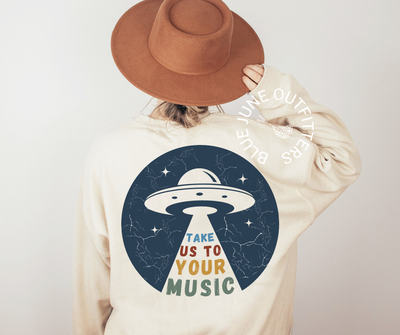 Take Us To Your Music | Alien Music Lover Sweatshirt