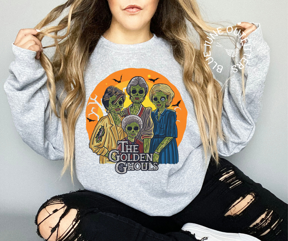 The Golden Ghouls | Funny Halloween Crewneck Sweatshirt