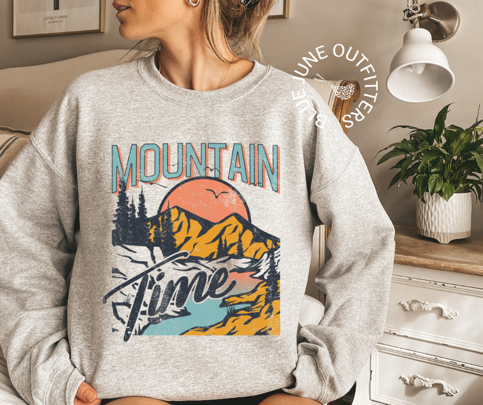 Mountain Time | Nature Lover Crewneck Sweatshirt
