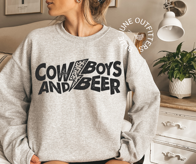 Cowboys And Beer | Leopard Lightning Bolt Sweatshirt