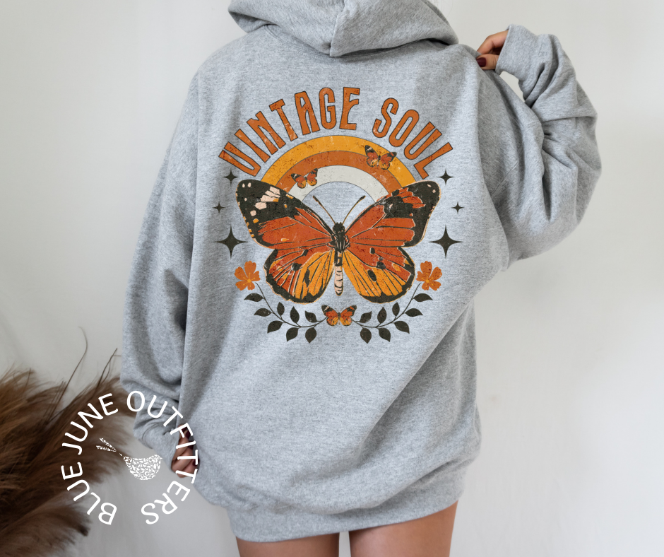 Vintage Soul | Retro Butterfly Hoodie