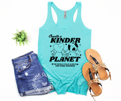 Make The World A Kinder Planet | Women's Retro Racerback Tank Top