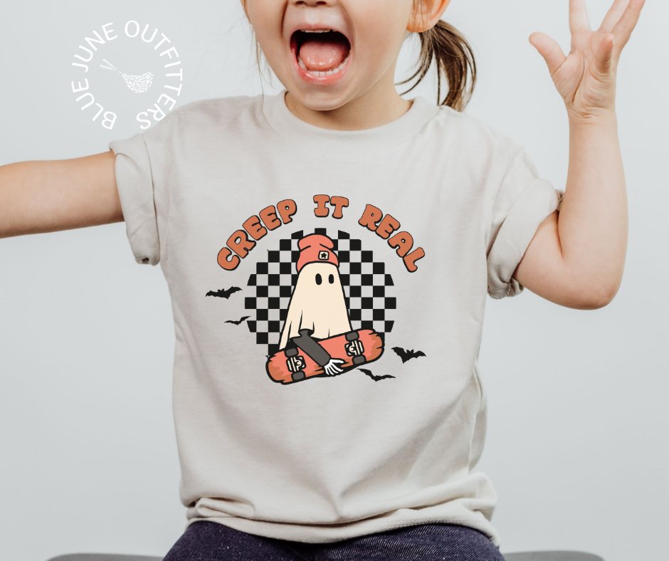 Creep It Real Skater Ghost | Toddler Halloween Tee