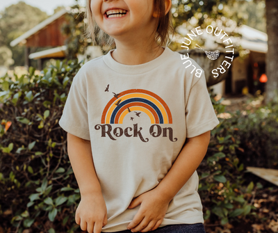Rock On Retro Rainbow | Trendy Toddler Tee