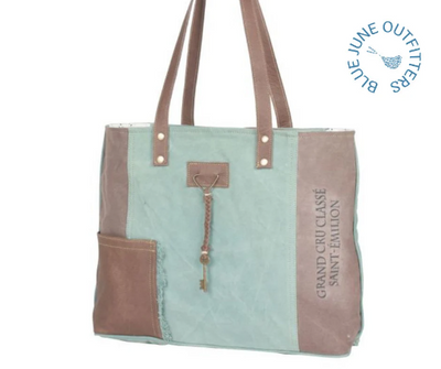 Leather & Canvas Weekender Tote by Myra Bag