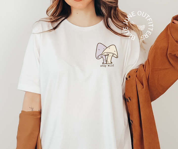 Stay Wild Cute Mushrooms | Comfort Colors® Pocket Design Tee