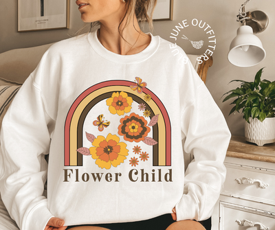 Flower Child Boho Crewneck Sweatshirt