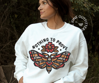 Nothing To Prove | Boho Death Moth Crewneck Sweatshirt