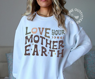 Love Your Mother Earth | Hippie Crewneck Sweatshirt