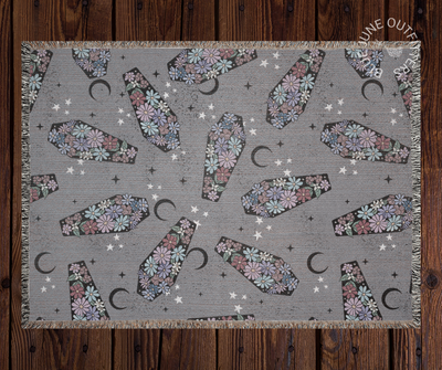 Floral Coffin Pattern | Celestial Woven Blanket