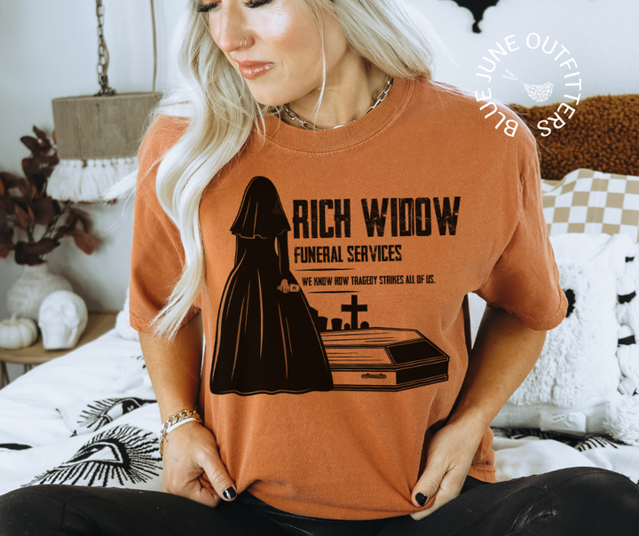 Rich Widow Funeral Services | Comfort Colors® Funny True Crime Tee