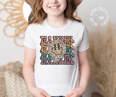 Leopard Thankful | Youth Trendy Thanksgiving Tee